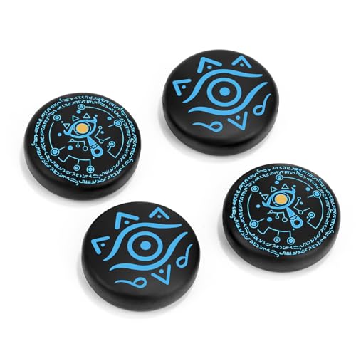 DLseego Switch Pulgar Agarres,Cool Joystick Switch Cubierta Antideslizante Stick Analógico Tapa,4PCS Tapas de Agarre del Pulgar Compatible con Switch/Switch OLED/Switch Lite,Azul-Negro