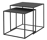 tavolino nero Acciaio verniciato a polvere (opaco)