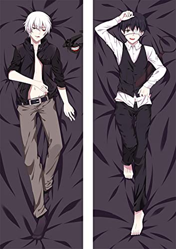 SHAOI Tokyo Ghoul Kirishima Ken Ken Dakimakura 59 Hugging Body Pillow Case Anime Character Bedding Cushion Customs Gift Cushion Cover 150cm x 50cm (60 x 20 inches)