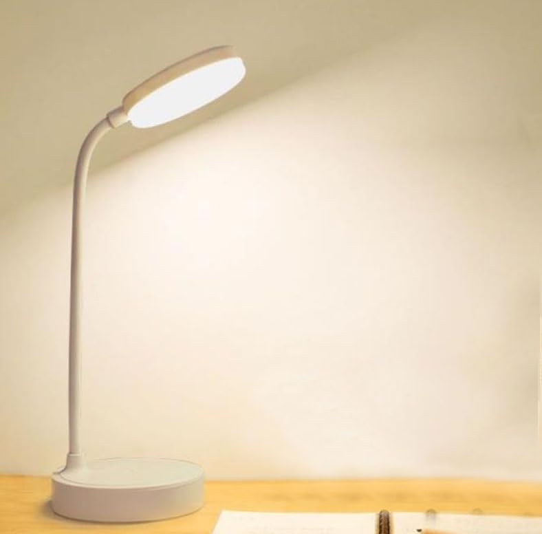 Desk lamp, USB Rechargeable LED Desk Lamp with USB Adapter, 3 Light Modes, Stepless Dimmable Desk Light for Home Office Study Reading Bedroom
