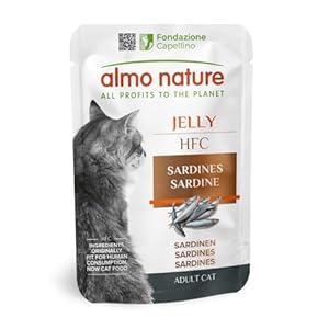 Almo Nature HFC Jelly – Aliments Humides pour Chats Adultes – Sardines – Human-Grade, Gluten-Free, Monoprotéique – 55g Lot de 24