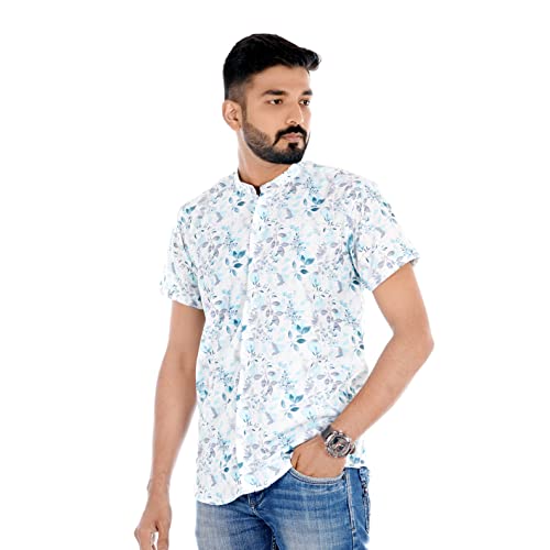 Image of Venisa Men's Cotton Blended Printed Casual Shirt