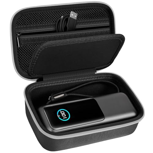 Case Compatible with Anker Prime Power Bank 25000, 26250, 27650, 20100mAh & 100W Charging Base, Storage Travel Holder for Anker Laptop 737 Portable Chargers Prime USB C Cable, Adapter (Box Only)-Black