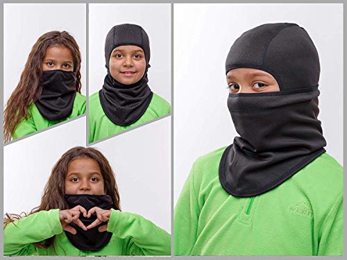 Balaclava - Windproof Ski Mask - Motorcycle Mask Girls & Boys - Winter Helmet Skilling Masks with Long Neck Warmer- Cold Weather Balaclava Hood - Thermal Breathable Fleece - Kids