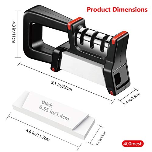 image for Jeneric Kitchen Knife Sharpener with Sharpening Stone 3 +1 Stage Profe