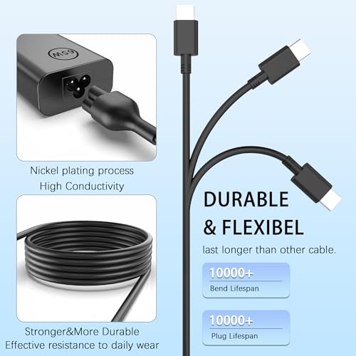 Image of 65W USB C Laptop Charger Compatible with Dell Chromebook 11 3100 /3100 2 in 1 3110 /3110 2-in-1 5190 /5190 2-in-1 Latitude 5420 5450 5520 5530 5540 5550 7420 Computer Type C Fast Power Adapter