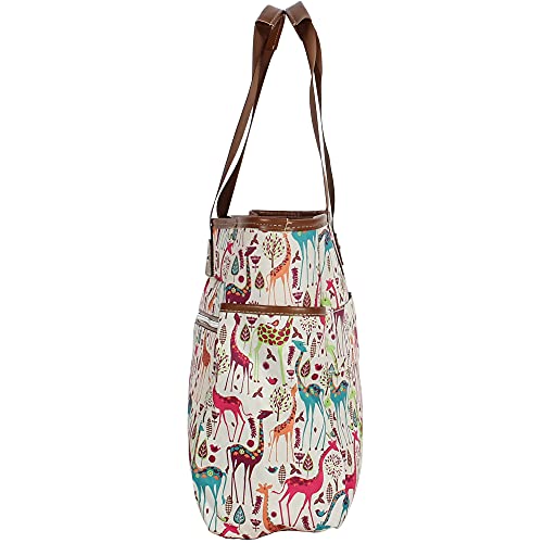 Image of Lily Bloom Pattern Handbag for Women, Large Capacity Tote Bag Satchel Shoulder Bag