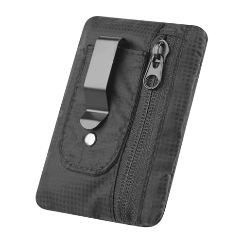KOSMCCO RFID Blocking Clip Stash Pocket, Compact Hidden Travel Belt Wallet for Cards & Cash - Slim