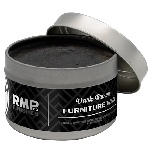 RMP Finishes Furniture Wax Sealant for Painted Furniture, Paint Sealer Topcoat for Cabinets, Unfinished Wood Decor, Beeswax, Dark Brown, 4 oz.