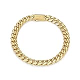 JAXXON Cuban Link Bracelet - 8mm - Box Clasp - Gold 8