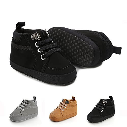 Image of CENCIRILY Baby Boys Girls High Top Sneakers Soft Soles Anti Skid Infant Ankle Shoes Toddler Prewalker First Walking Crib Shoes