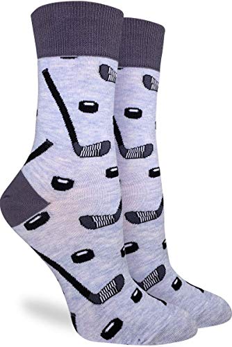 Good Luck Sock Women's Hockey Sticks and Pucks Socks - Blue, Adult Shoe Size 5-9