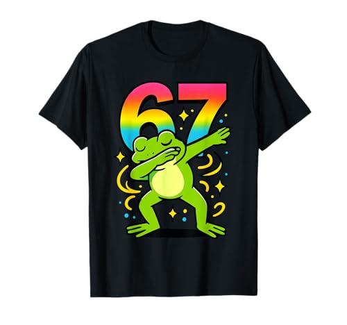 Dabbing Frog 67 Meme Funny Amphibian Lover Owner Kids Teens T-Shirt