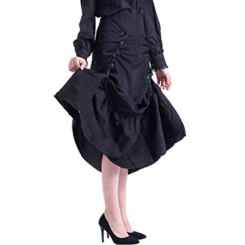 BLESSUME Victorian Corset Skirt High Low Punk Skirt Gothic Women Costume4