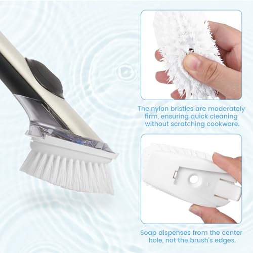 Image of 4Pcs Brush Refill for OXO Good Grips Soap Dispensing Palm Brush, Kitchen Dish Brush Replacement Head for OXO Dish Brush Refill Head, Dish Scrub Brush Kitchen Gadgets Kitchen Scrubbers for Dishes(Oval)