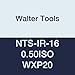 Walter Tools NTS-IR-16 0.50ISO WXP20 Carbide NTS Threading Inserts, Internal Thread, Full Profile, ISO Metric 60 Degree (Pack of 10)