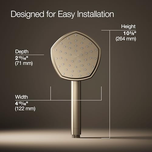 Regadera manual Kohler 27052-BV, función única, bronce cepillado miniatura 3