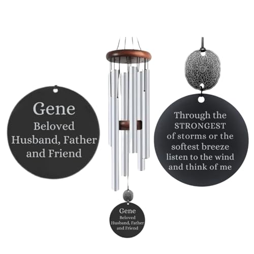 Memorial Wind Chime DIRECTLY Sent Gift Wind Chime Deep Tone 28 Inch In Sympathy Loss Silver in Memory of Loved One Listen to the Wind Memorial Garden Gift Wrapped/B