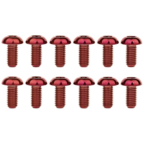 Image of 12Pcs Ti Titanium Bolts Torx M5x10 Bicycle Bike Disc Brake Cycle Rotor Screws Gr5 (Burgundy)