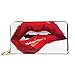 Produktbild JHGFG Mode Handtasche Reißverschluss Brieftasche Sexy Beißen Lippen Telefon Kupplung Geldbörse Abendkupplung Blockieren Leder Brieftasche Multi Card Organizer