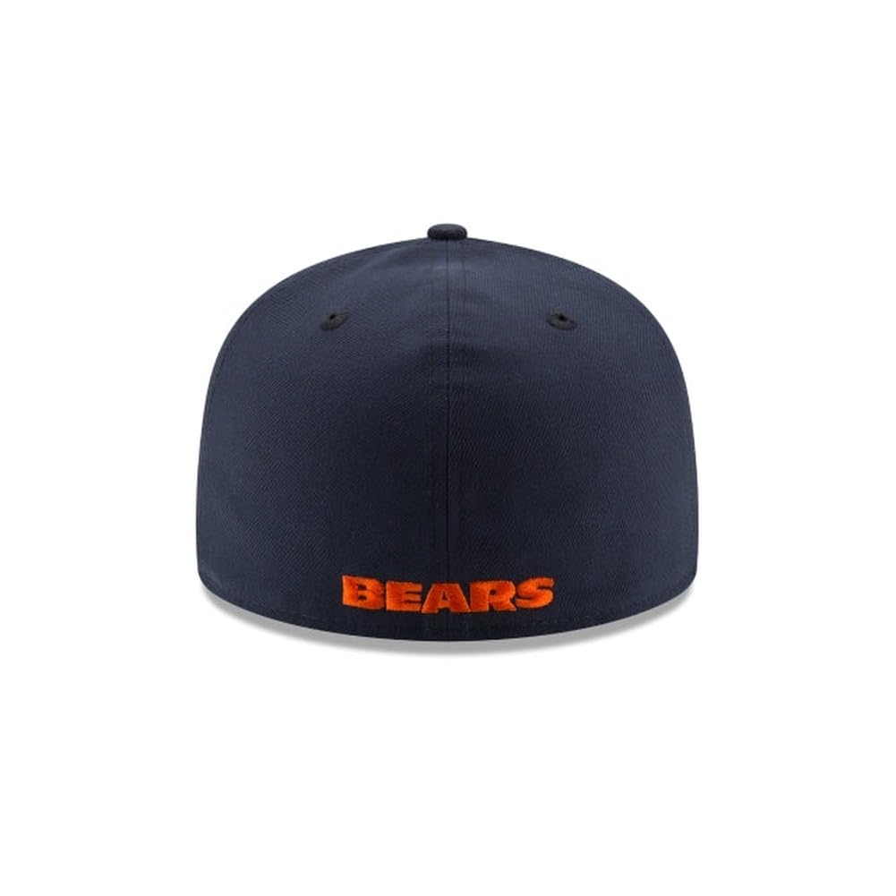 New Era NFL 59FIFTY Chicago Bears Navy Team Color Logo Authentic Collection Fitted On Field Football Cap Hat