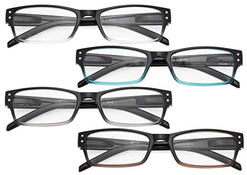 Image of Eyekepper Reading Glasses 4 Pack Fashion Spring Hinge Readers Great Value Quality Glasses Women Reading +2.25