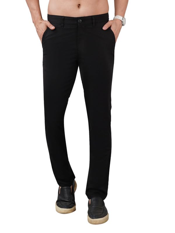 Men’s Slim Fit Cotton Casual Trousers | Comfortable Everyday Wear Pants with Side & Back Pockets | Office, Party & Travel Wear Stylish Chinos for Men-image-43