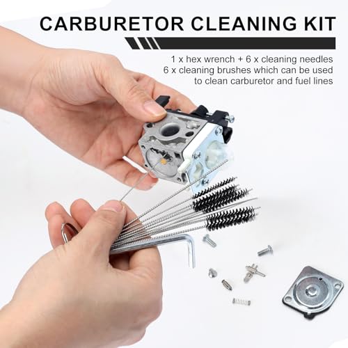 Biuhpa Set mit 12 Schraubendreher Vergaser-Einstellwerkzeug mit Reinigungsbürsten, Splined/Pac Man/Double D für Poulan Husqvarna STHIL Echo Motor Motorsense Kettensäge