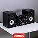 Aiwa 60W Bluetooth Micro System with Bookshelf Speakers and CD Player, FM Radio, USB Playback, AUX Input, LED Display, Hi-Fi Sound, Compatible with Apple, Android, Tablets, and Laptops