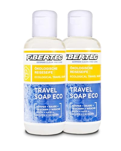 FIBERTEC Travel Soap Eco 2 x 100ml - 3-in-1 Reise-Seife flüssig