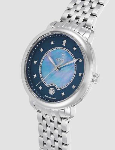 Image of Xylys Quartz Analog Blue Dial Silver Stainless Steel Strap Watch for Women