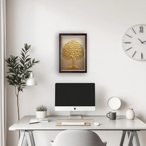Image of Vastu Kalpavriksha Money Golden Tree Photo Frame, 14x20 inch