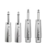 Paket: Enthält 2 Stück 3-polige XLR-Buchse auf 6,35 mm Steckeradapter, 2 Stück 3-polige XLR-Stecker auf 6,35 mm Steckeradapter, attraktiv und langlebig, idealer Ersatz für Ihren alten oder defekten.