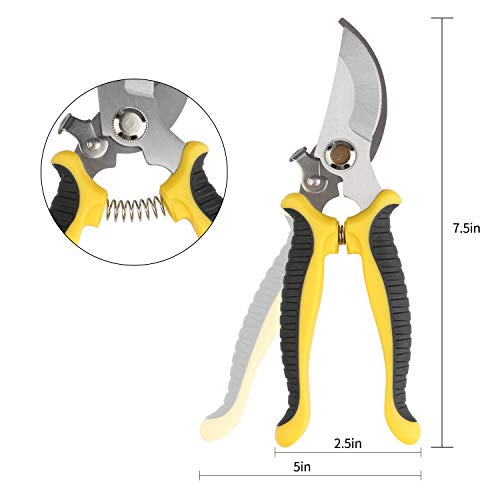 Love&Mini Pruning Shears Garden Clippers Bypass Pruners - 7.5\" Hand Gardening Cutter Clippers for Plants Garden Tools with Spring and Stainless Steel Blade - Thumbnail 3