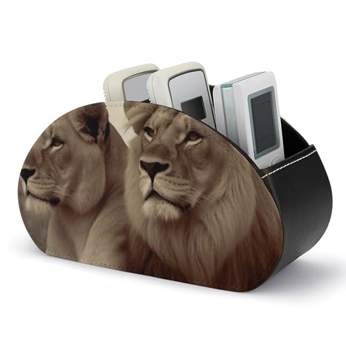 Support de télécommande L007 en cuir synthétique à 5 compartiments pour table - Lot de 3 boîtes - 2