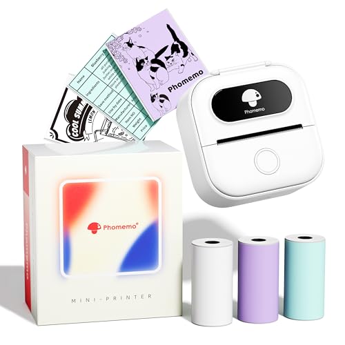 Phomemo Sticker Printer - Y02C Mini Pocket,Portable Thermal Bluetooth Pocket,Mini Sticker Printer for DIY,Journal, Notes, Memo, Photo, Birthday
