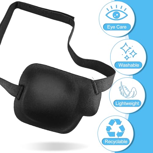 Ymapinc 2 Stück 3D Augenklappe Medizinisch Verstellbare Augenklappe Erwachsene Weich Eye Patches Monokulare Augenmaske für Rechtes Auge Amblyopie Strabismus Postoperativ Augenwiederherstellung