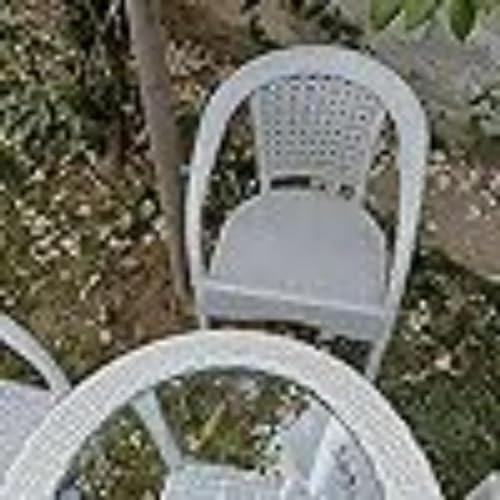 Image of D-8 Outdoor Furniture GardenSeating Set 4+1 (4 Chairs, 1 Table Set) Balcony Furniture Coffee Table Set (White)