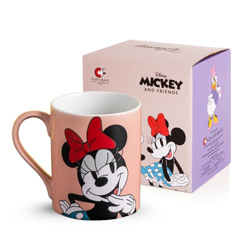 Image of Clay Craft - Official Disney Mugs : Minnie Mouse Red Bow Print, Fine Ceramic Coffee Mug, 360 Ml |Cartoon Character Gift Mug for Kids & Adults | Microwave & Dishwasher Safe