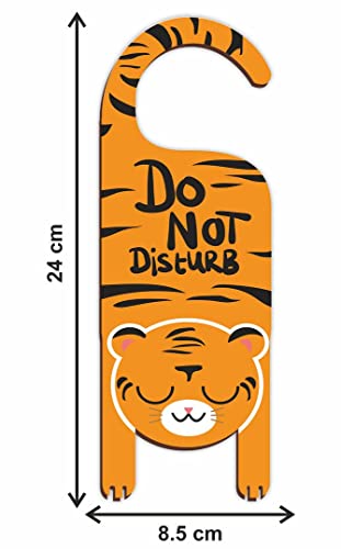 Image of CVANU Do Not Disturb Tiger Shaped Wooden Door Sign Hanger Size(24cm x 8.5cm) cv69