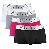 NUDUS Men’s Cotton Underwear Trunks - 4 Pack Gift Box - Large