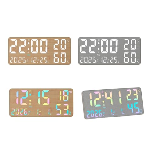 Horloge murale numérique design épuré à éclairage d'ambiance variable