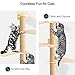 clinmday Cat Tree Tower, Floor to Ceiling Cat Tower, Wall-Mounted Cat Scratching Post, Wild Simulation Cat Wall Shelves, Suitable for Cats Climb, Scratch, Lookout and Play (76.77 Inches) 1 Set
