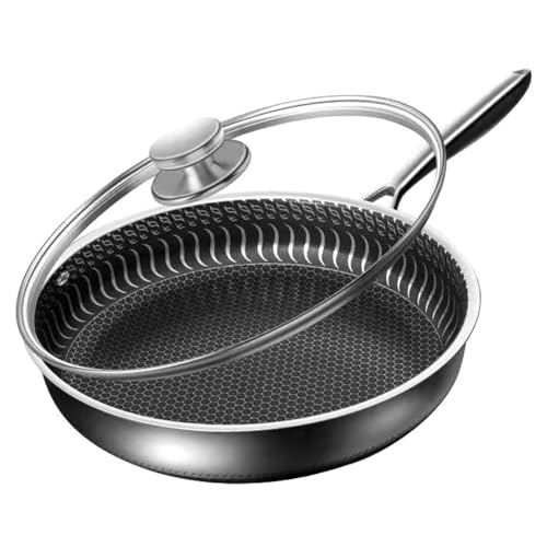 Sartén Wok Antiadherente con Tapa, Acero Inoxidable 28 cm