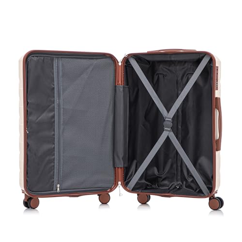Image of Luggage 3 Pcs Sets ABS Hardside Luggage Set Spinner Wheel Suitcase