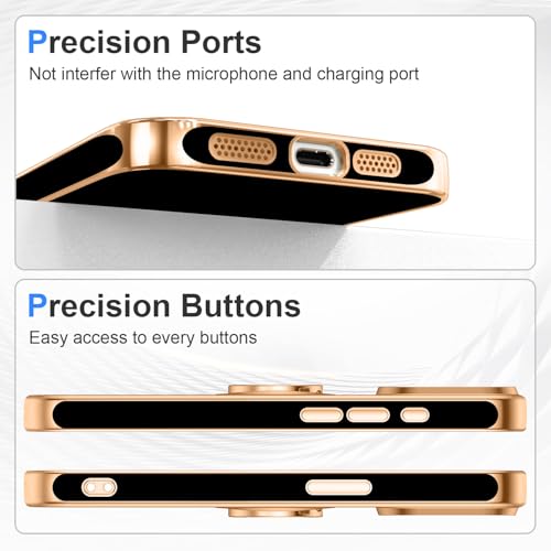 Coque iPhone 15 Pro avec protection intégrale d'objectif et placage TPU noir luxe