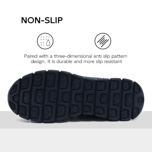 Image of Mens Walking Tennis Shoes Slip On Hiking Running Sneakers Non Slip Fitness Casual Workout Athletic Gym Lightweight Breathable Comfortable Trainers
