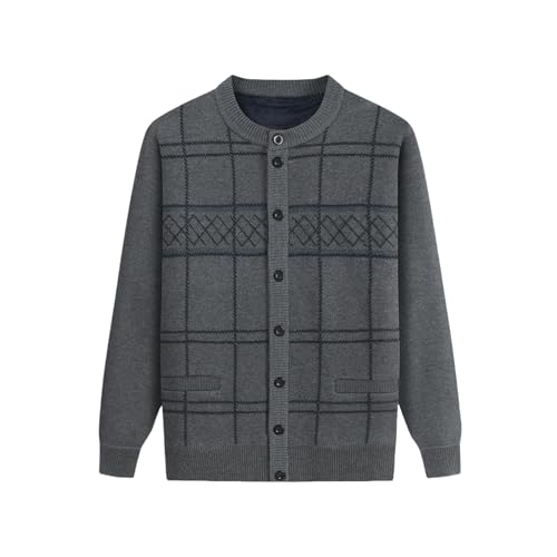 Cardigan chaud homme tricot doublé polaire contre les frissons au bureau en hiver