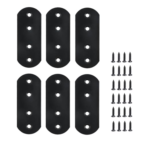 Supports droits en métal plats avec vis de montage pour réparation de bois