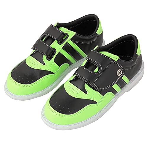 Boys Girls Bowling Trainers Kids Bowl Shoes Lightweight Casual Shoes Fashion Sneakers Children Bowling Sports Shoes,Green,44